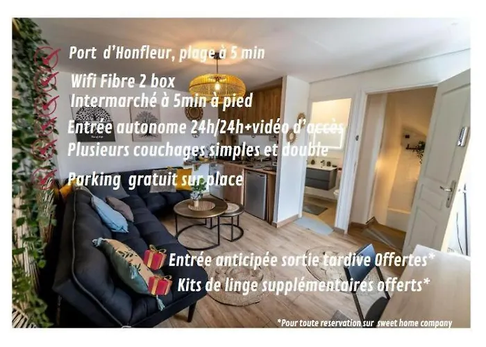 شقة Le Jungle 7Pers, Parking, 10Min Honfleur *